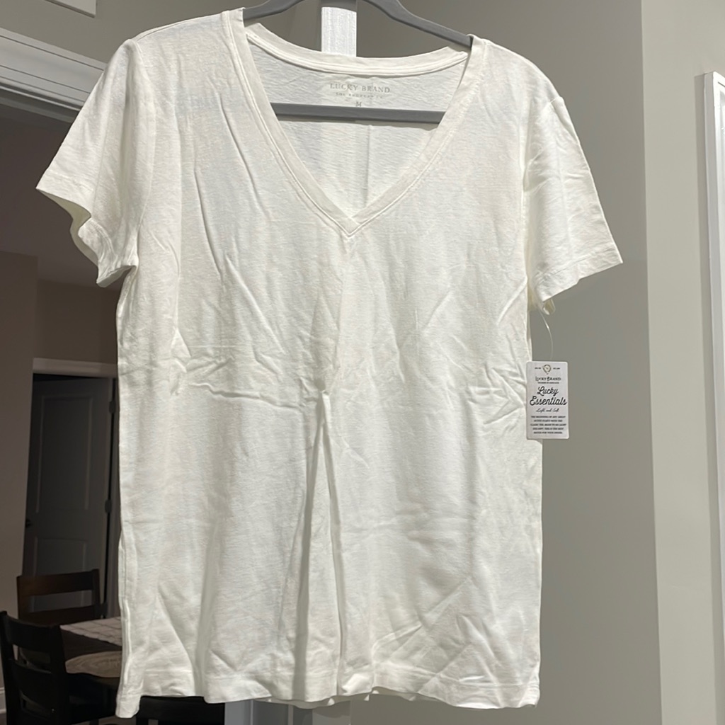 Lucky Brand White Crew Neck TeeBrand New